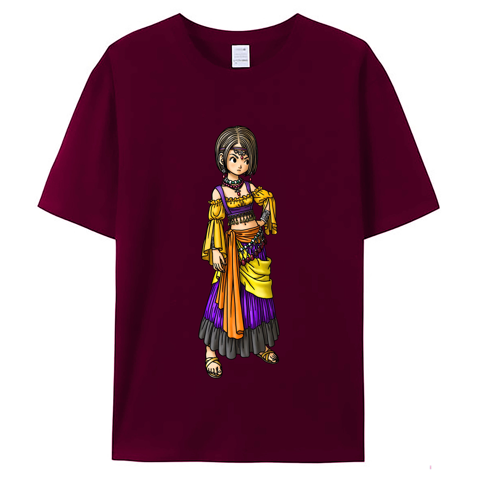 （画像用） ドラゴンクエスト Doragon Kuesuto Dragon Quest レディースカジュアルプリントTシャツ（綿100％）